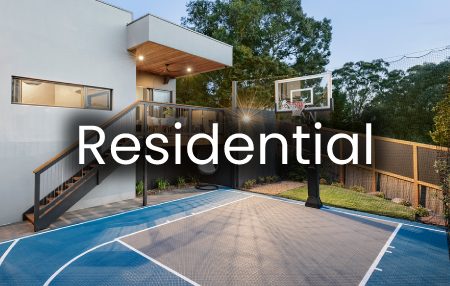 Residential sports courts backyard basketball netball tennis futsal soccer cricket australia msf